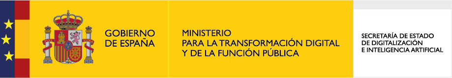 Banner institucional del Gobierno de España y Ministerio para la Transformación Digital.